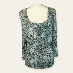 Michael Kors gray & black animal Print Top